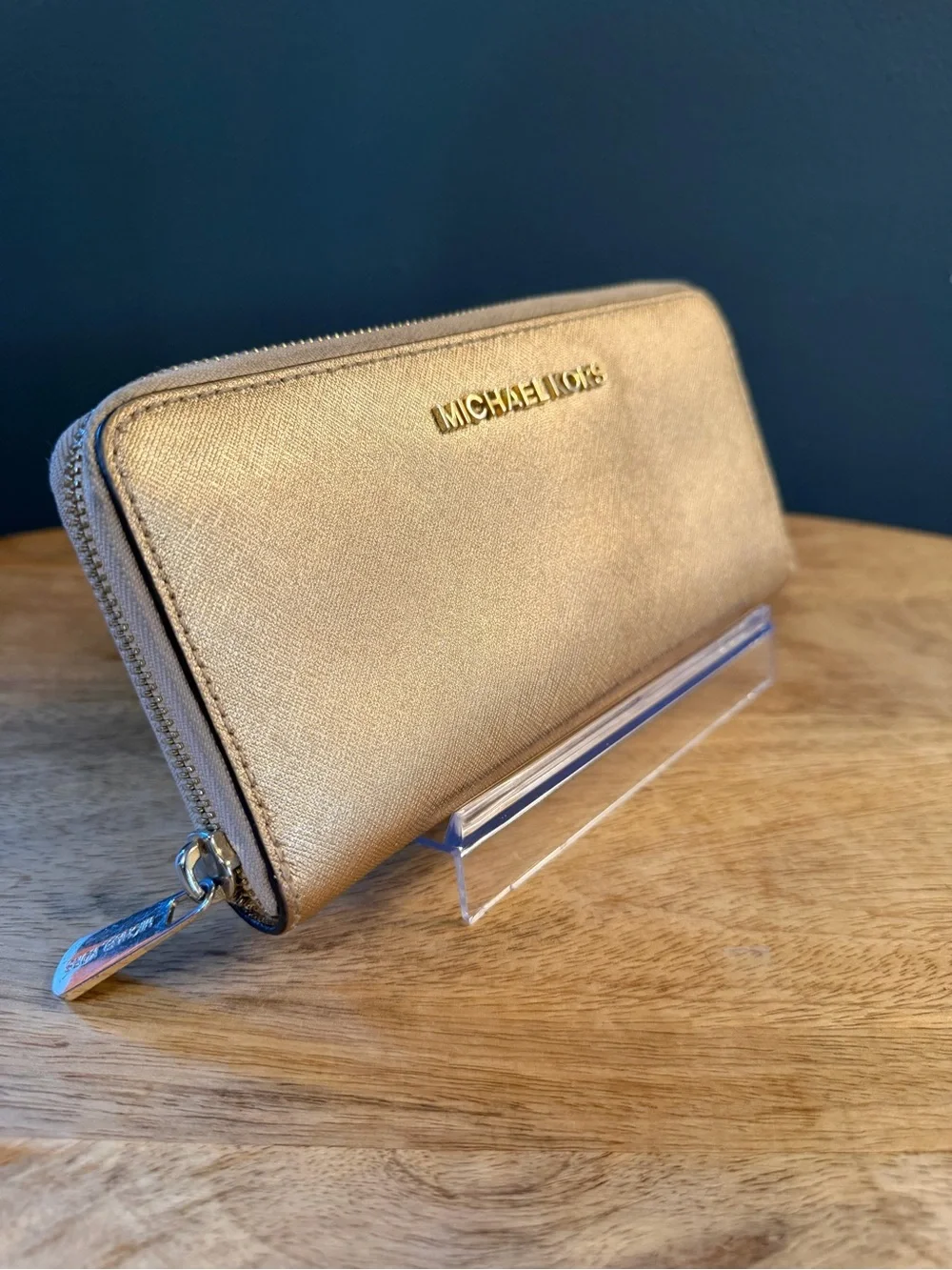Michael Kors Metallic Gold Zip Wallet